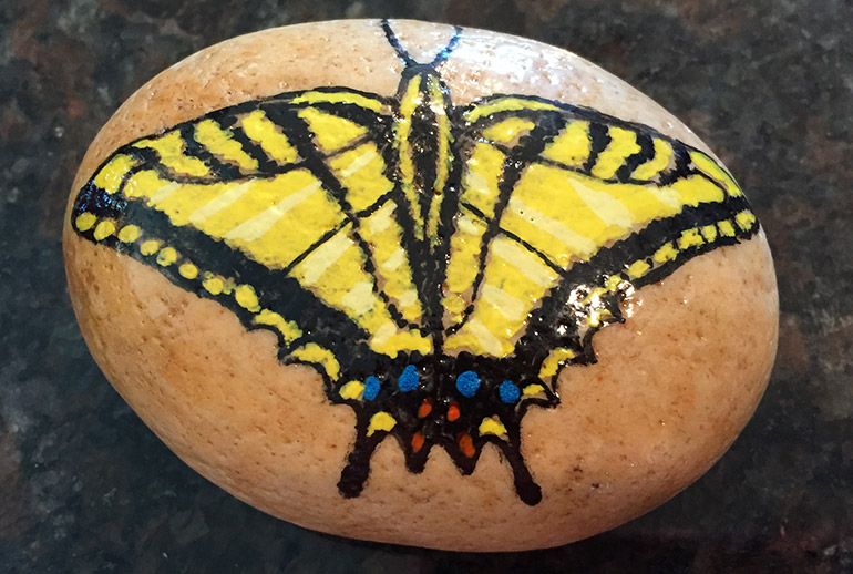 Butterfly Rock Painting