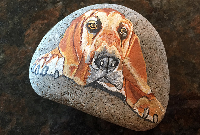 Dog Rock Painting